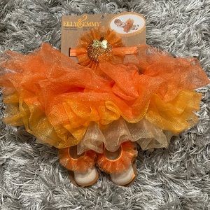 Baby Pumpkin tutu picture set